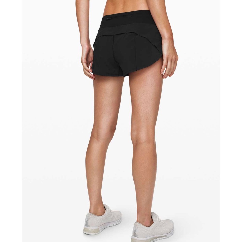 Lululemon Speed Up Low Rise Short 2.5 Black Running Shorts Womens Size 6